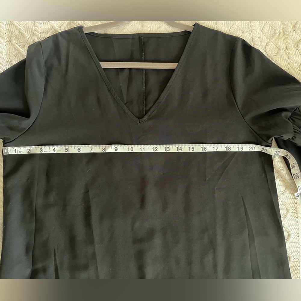 Cupshe Black Oversized Mini Dress with Ruffle Sleeve Women’s Medium/Large - Picture 14 of 14